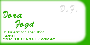 dora fogd business card